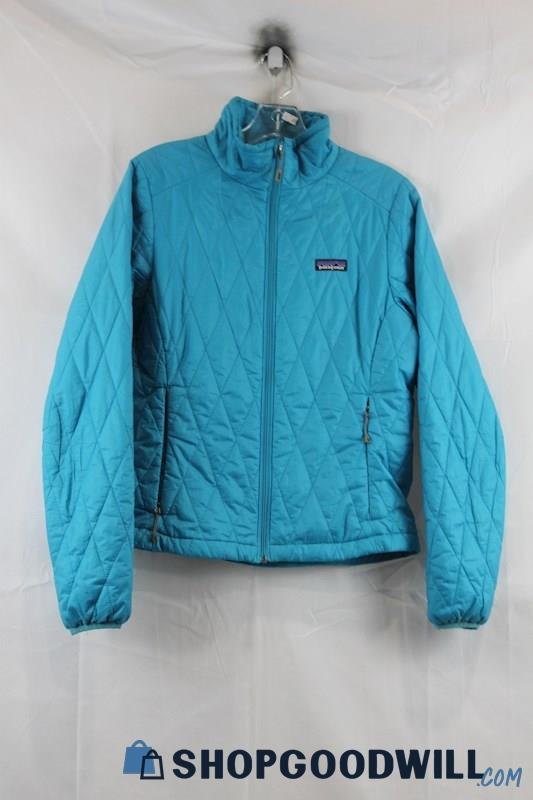 Patagonia Womens Aqua Blue Quilted Jacket Sz S