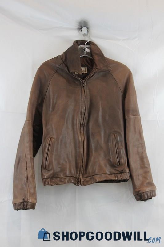 Verducci Mens Brown Leather Jacket Sz 40