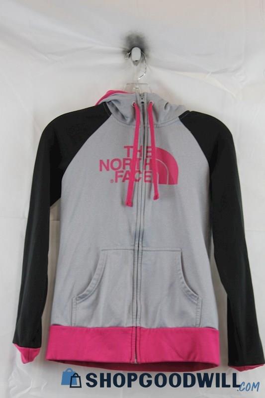 The North Face Womens Gray/Pink Full Zip Sweater Sz XS