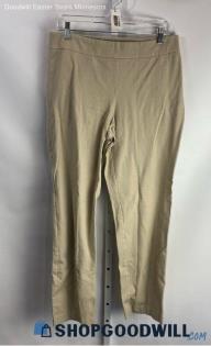 Chico's Women's Tan Pull-On Straight Chino Pants - Sz 10