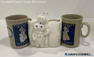 3pc Pillsbury Doughboy Napkin Holder & Mugs