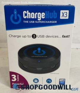 ChargeHub 3-Port USB Super Charger MaxStrata - Blue NIB