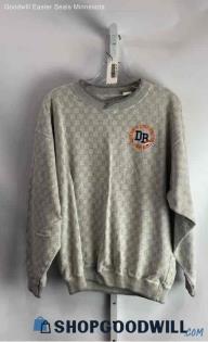 Men's Gray/Orange V-Neck Pullover Sweater - Sz L