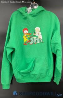 Ronald McDonald & Colonel Sanders Green Hoodie by Jerzees Newblend- Sz XL