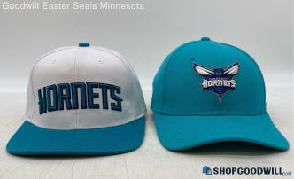 Lot Of 2 Mitchell&Ness New Era Men Hornets Fitted Snapback Cap Teal White OS S/M