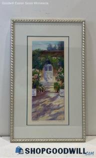 "Doorway" Matted & Framed Monotype Floral Entry Print 1/1 Signed by Artist