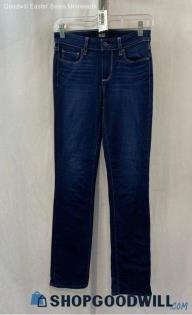 Paige Women's Dark Wash Blue Straight Jeans - Sz 25