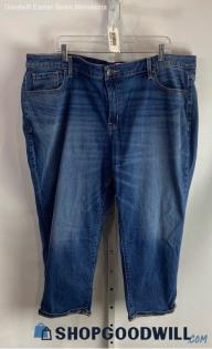 Lane Bryant Women's Blue Wash Straight Crop Jean - Sz 22