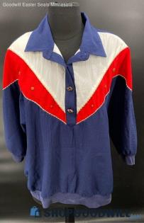 Remo of California Women's Red/White/Blue Nylon Shirt