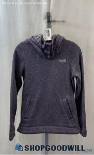 The North Face Women's Purple Heather Fleece Lined Mock Neck Hoodie - Sz S