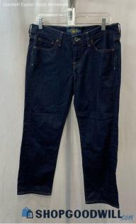 Lucky Brand Women's Dark Wash Blue Straight Cropped Jeans - Sz 8