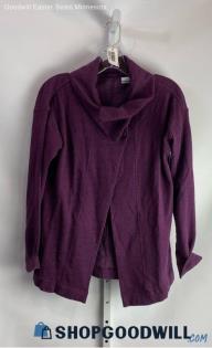 Columbia Women's Burgundy Front Panel Fleece Lined Sweater - Sz M