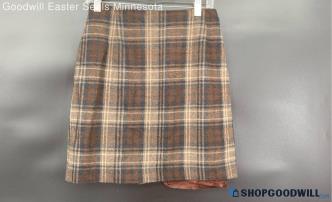 Maggie Lawrence Junior Brown Plaid skirt - Sz 16