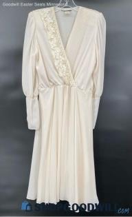 Women's Soft beige sheer dress w/long sleeves