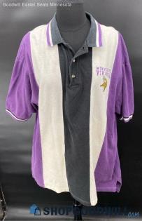 Minnesota Vikings Stripe Polo Shirt by Midwest Embroidery - Sz XL