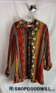 Christie & Jill Women's Red/Multicolor Long Sleeve - Sz L