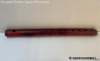 Vintage Wooden Shephard's Flute Native American Red Carved Instrument