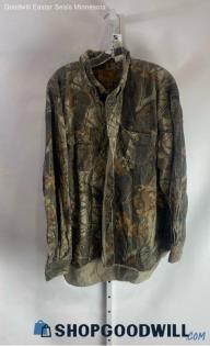 DuxBak Men's Green Outdoor Camo Button Up Shirt - Sz XXL