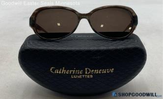 Catherine Deneuve Blue/Brown Tortoise Acetate Round Prescription Sunglasses