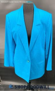 Women's Personal Blue Wool Blazer & Pants Set - Sz 16/14