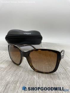 Vouge Women's Oversized Wrap Brown Gradient Lens Plastic Sunglasses