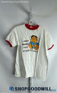 I Can't Believe I Ate The Whole Thing VTG Men's White/Red T-Shirt - Sz XL