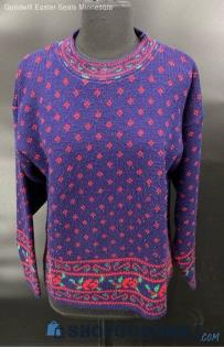 Vanderbilt Women's Blue/Red Pull-Over LS sweater - Sz S