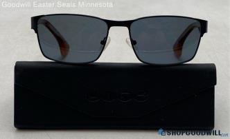 Link Occhiali Men's Black/Orange Rectangle Metal/Acetate Prescription Sunglasses