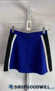 Varsity Women's Blue/White Mini A-line Skirt - Sz 6