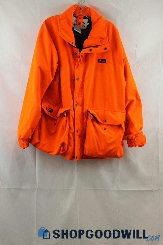Mountain Prairie Men's Neon Orange Puffer Jacket SZ L