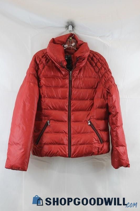 GUESS Womens Red Puffer Jacket Sz L