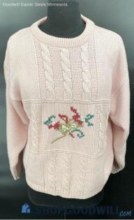 Traditions by Stefano Women's Soft pink LS Knit sweater - Sz 18w