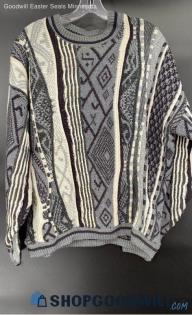 Lavane New York men's Black/White/Grey LS Acrylic Sweater - Sz L