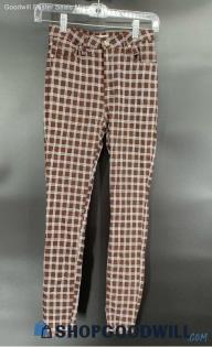 Red Bottoms Boy's Brown Plaid Rayon Pants pants - Size 3/26