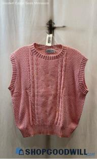 Chesterfiel1d Women's Pink Knit Sleeveless Sweater - Sz L