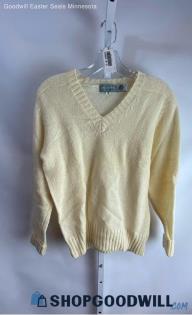 Boundary Water Women's Cream Knit V-Cut Sweater - Sz M