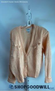 KORET Women's Cream Pink Cardigan - Sz L