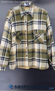 K-Mart Men's Green Plaid (C.P.O. Like) Jacket - Sz M