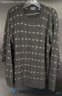 Trader Bay Men's Charcoal Grey Cotton/Acrylic LS Sweater - Sz L