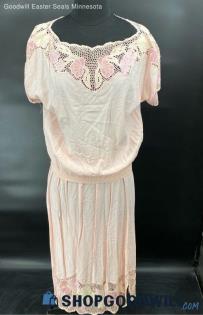 Women's Soft Pink Summer Shirt & Skirt Set - No Size