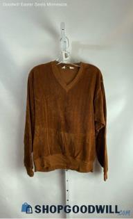 Puritan Women's Brown Fleece Line Pullover Sweater - Sz L