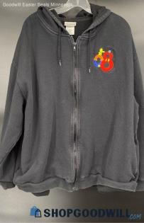 Disneyland Resort Black Fleece Front Zip Hoodie - Sz XL