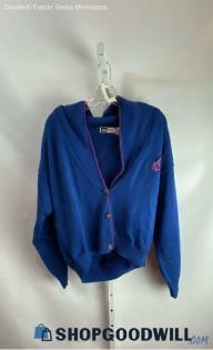 Lucia VTG Women's Blue Knit Button Up Cardigan - Sz L