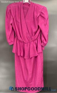 Breli Originals Women's Fuchsia Dress in 80's Style - Sz 12