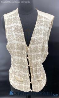 Women's Ivory Beaded Vest - No Size