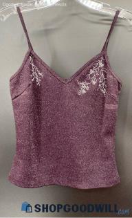 Express Junior Poly/Metallic Deep Purple tank top - Sz S