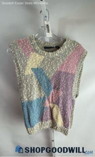 Career Collectibles VTG Women's Multicolor Knit Sleeveless Sweater - Sz M