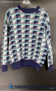 Giorgio di Fiernze Men's Blue/Green Design LS sweater