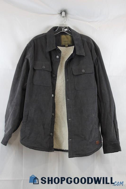 JACHS NY Mens Gray Corduroy Trucker Fleece Lined Jacket Sz XL