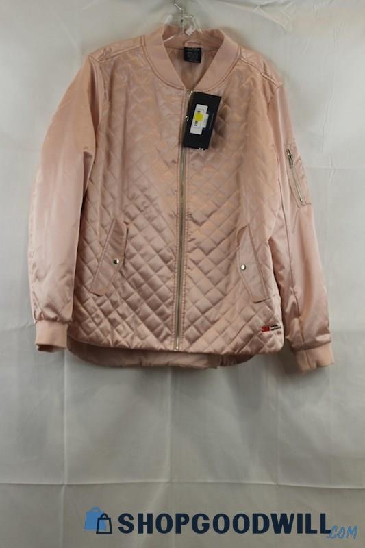 NWT Charles River Women's Rose Gold Quilted Bomber Jacket SZ XL